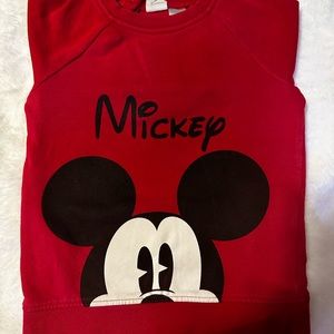 H&M Mickey Mouse sweatshirt, red. Size 2T.